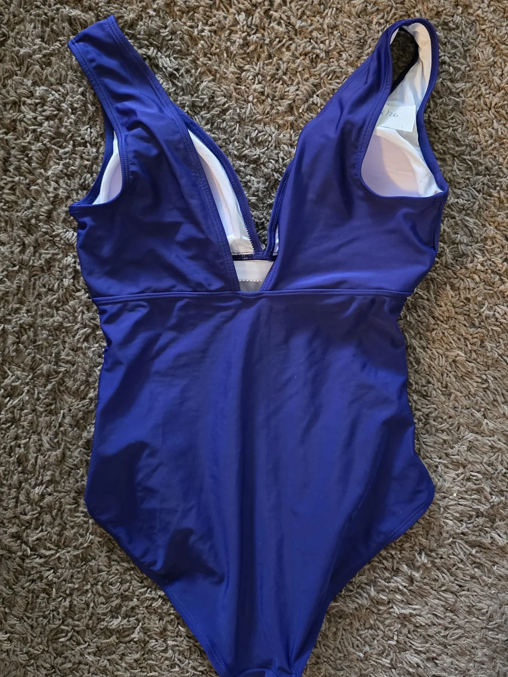 Eomenie. Deep V One-Piece Swimsuit in Navy. Size Medium. NWOT.